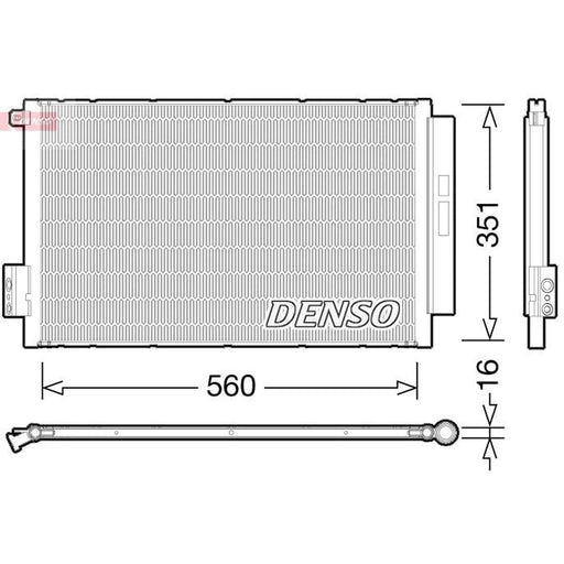 Denso Air Conditioning Condenser fits Fiat 500L 2012-2013 0.9 1.4