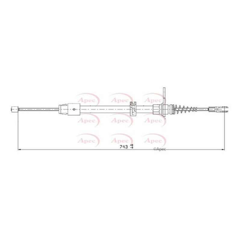 Apec Handbrake Cable Left Rear fits Mercedes-Benz C-Class 2012 on 204.377