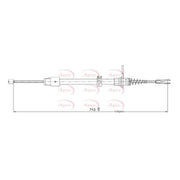 Apec Handbrake Cable Right Rear CAB1684