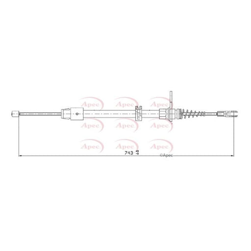 Apec Handbrake Cable Right Rear CAB1684