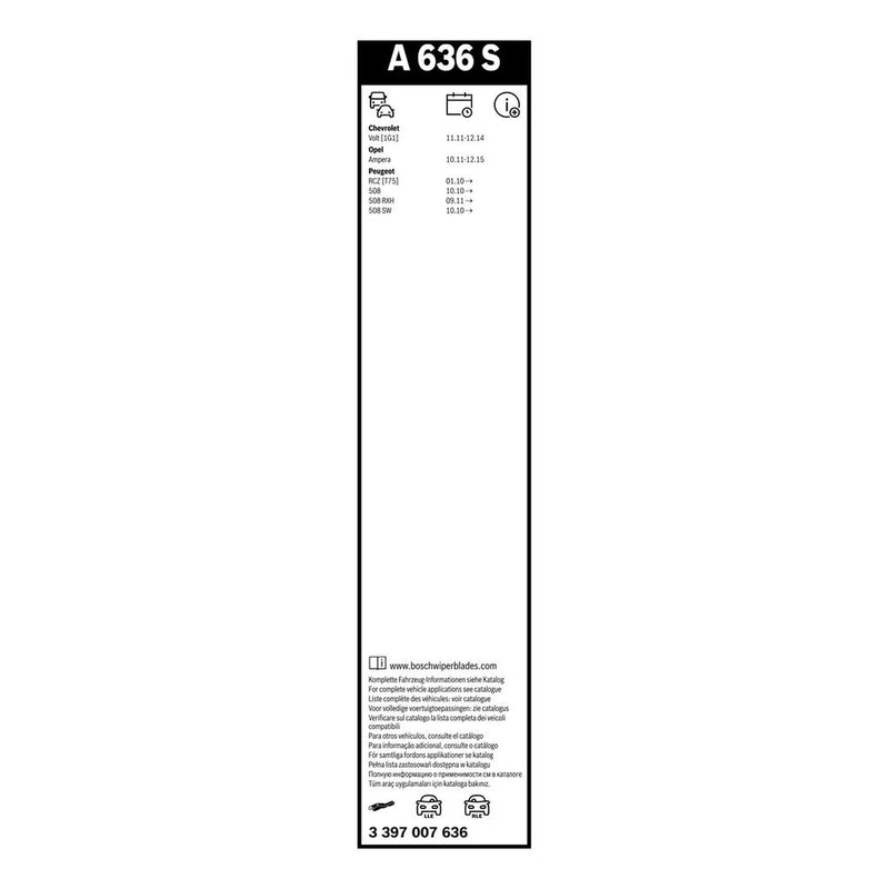 Bosch Aerotwin Wiper Blade Set 650mm + 650mm — A636S fits Chevrolet Bolt 2016 on
