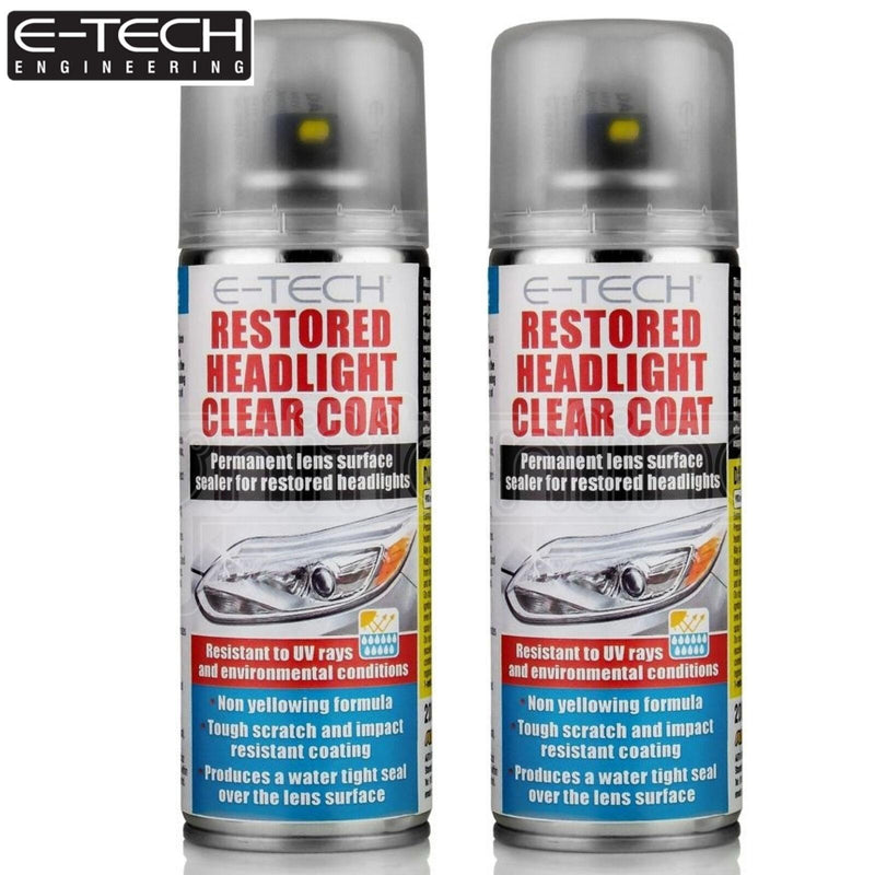 2X Restored Headlight Clear Coat 200ml Protect Headlamp Lacquer E-Tech E-Tech  - Dynamic Drive