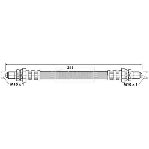 Borg & Beck Brake Hydraulic Hose Line Rear Right BBH6153