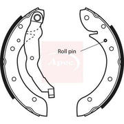 Apec Brake Shoe Set Axle Kit fits Peugeot 405 1992-1996 1.6