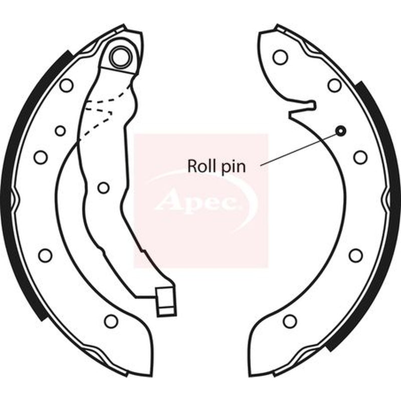 Apec Brake Shoe Set Axle Kit fits Peugeot 405 1992-1996 1.6