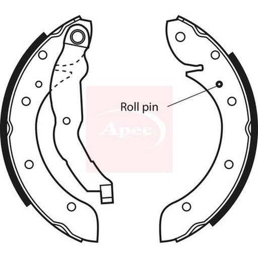 Apec Brake Shoe Set Axle Kit fits Peugeot 405 1992-1996 1.6