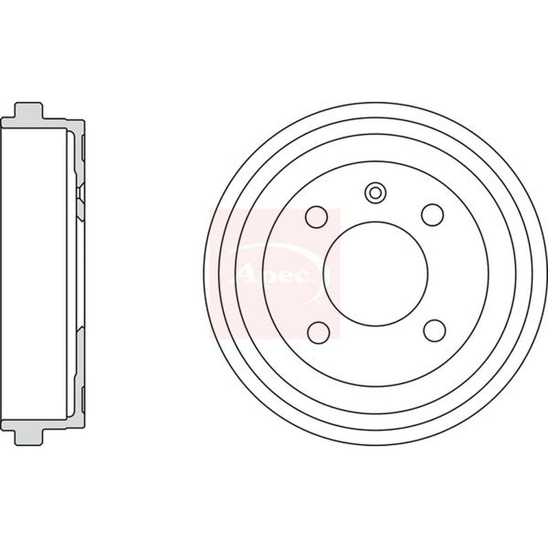 Apec Brake Drum Assembly Rear fits Audi A2 2001-2005 1.2