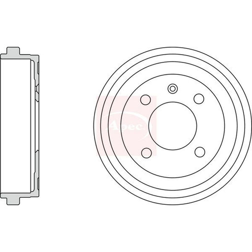 Apec Brake Drum Assembly Rear fits Audi A2 2001-2005 1.2