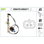 Valeo Electric Window Regulator Lifter Right Front 850471