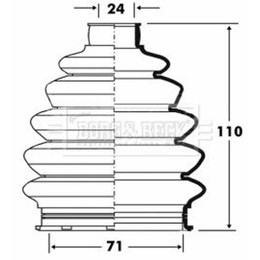 Borg & Beck Drive Shaft Bellow Kit Wheel Side Thermoplast BCB6078