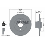 Textar 2 x Solid Brake Discs 92049200