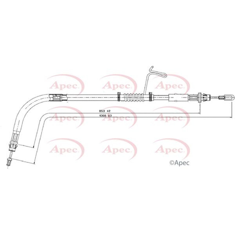 Apec Handbrake Cable Right Rear fits Ford Tourneo Custom V362 Bus 2012-2015 2.2