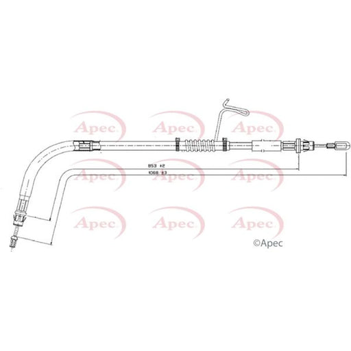 Apec Handbrake Cable Right Rear CAB1611