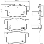 DON Rear Brake Pad Set fits Acura Legend 1986-1991 2.0 2.5 2.7