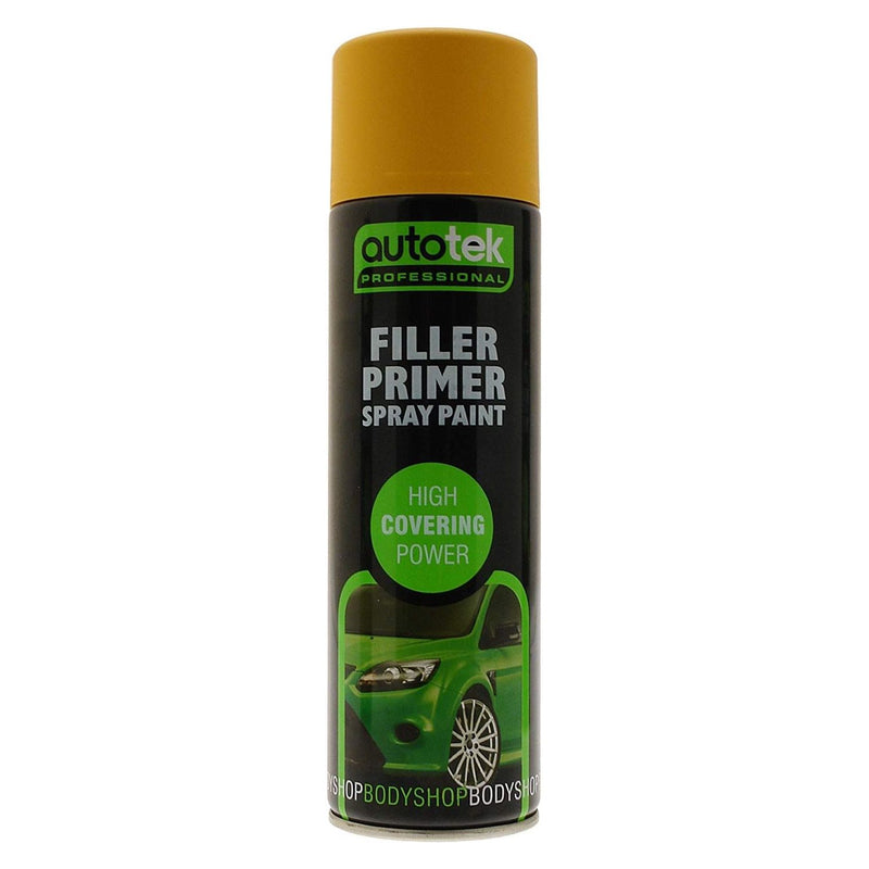 6x Autotek Yellow Filler Primer 500ML High Covering Spray Paint Professional Autotek  - Dynamic Drive