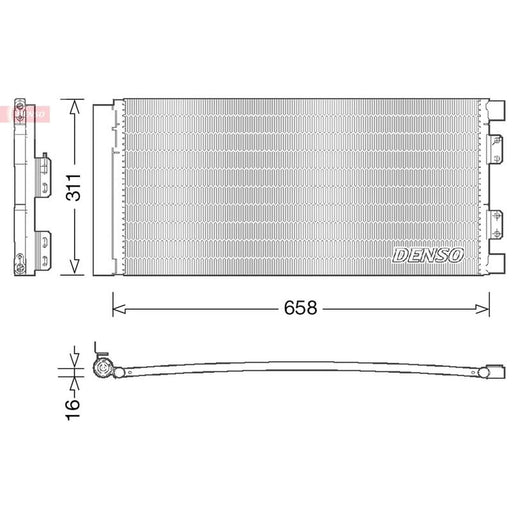 Denso Air Conditioning Condenser fits Land Rover Freelander I 1998-2006
