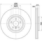 Mintex 2 x Front Vented Brake Discs MDC2897LC