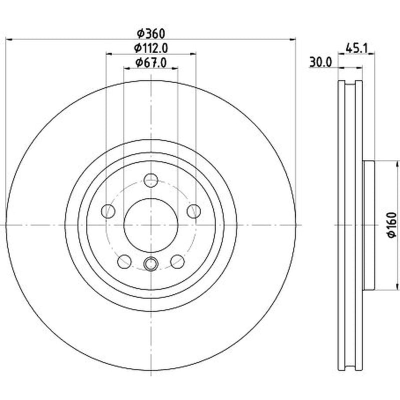 Mintex 2 x Front Vented Brake Discs MDC2897LC