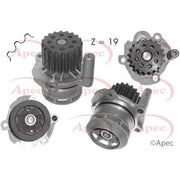 Apec Engine Cooling Water Pump fits Audi A3 2000-2013 1.9 2.0