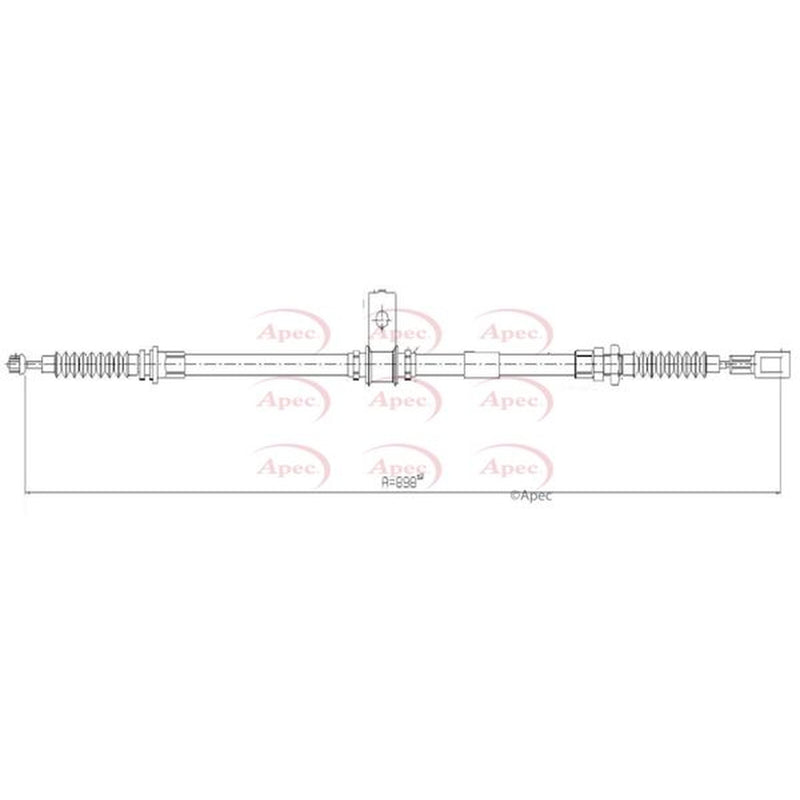 Apec Handbrake Cable Right Rear fits Nissan Cabstar 2006-2013