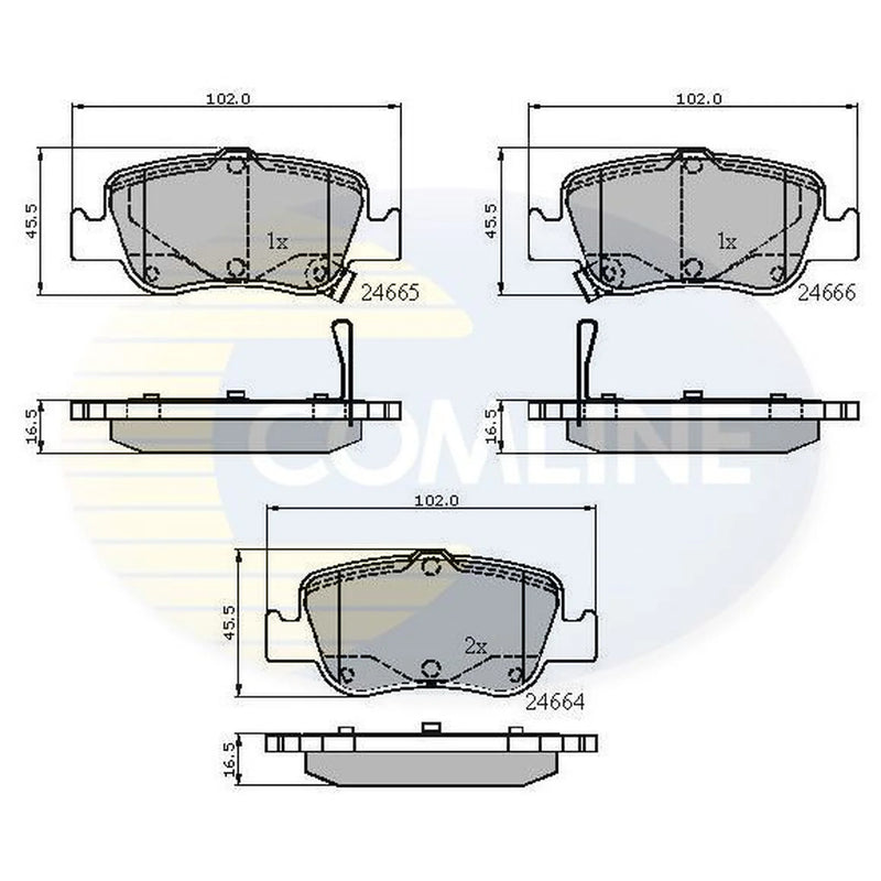 Comline Rear Brake Solid Discs & Pads fits Toyota Corolla 2004-2006 1.4