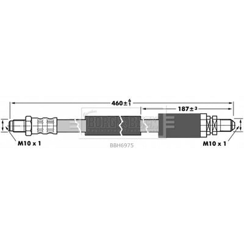 Borg & Beck Brake Hydraulic Hose Line Rear Right BBH6975