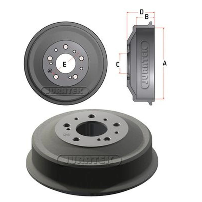Juratek Brake Drum Assembly Rear fits Citroën Relay I 1994-2002 1.9 2.0 2.5 2.8