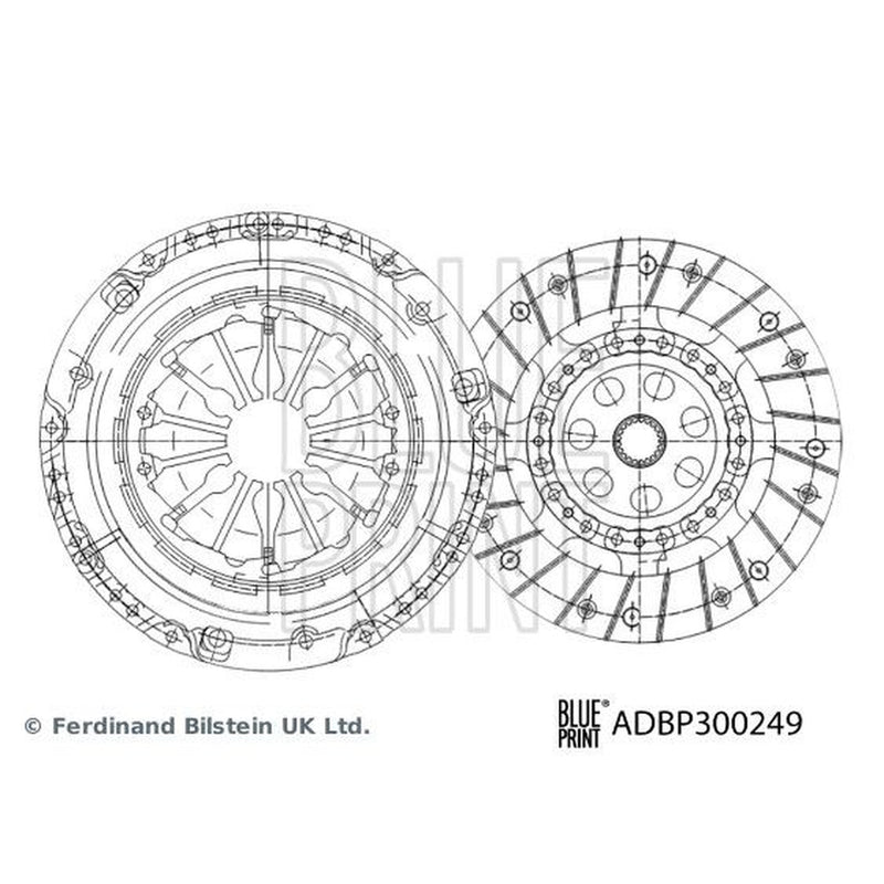 Blue Print Clutch Kit Set 3pc 226mm fits Renault Grand Scénic III 2009-2016 1.4