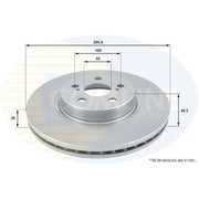 Comline Front Brake Discs & Pads fits Toyota Avensis 2003-2008 2.0 2.4