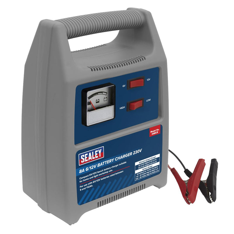 Sealey Battery Charger 8A 6/12V 230V DSBC8 Sealey - Dynamic Drive