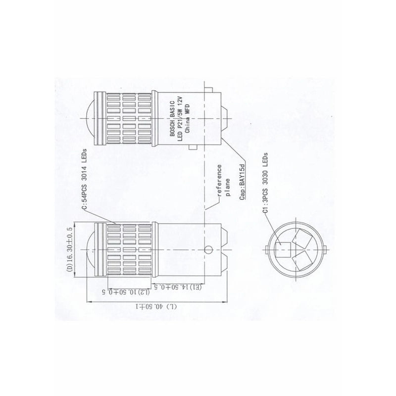 Bosch Car Light Bulb P21/5W BAY15d 12V 3,5W