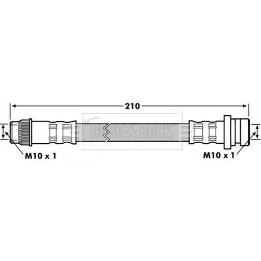 Borg & Beck Brake Hydraulic Hose Line inner BBH7176