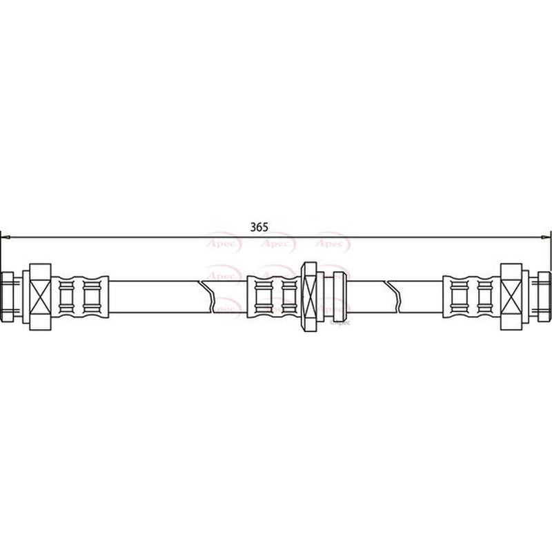 Apec Brake Hydraulic Hose Line Rear fits Suzuki Swift 1990-2005 1.0 1.6