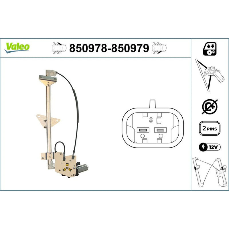 Valeo Electric Window Regulator Lifter Left Front 850978