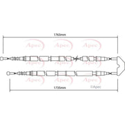 Apec Handbrake Cable Left Rear fits Opel Astra G Estate 2004 on 1.6