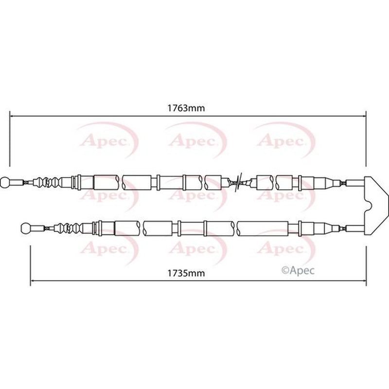 Apec Handbrake Cable Left Rear fits Opel Astra G Estate 2004 on 1.6
