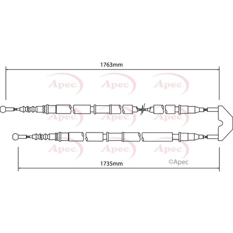 Apec Handbrake Cable Right Rear CAB1457