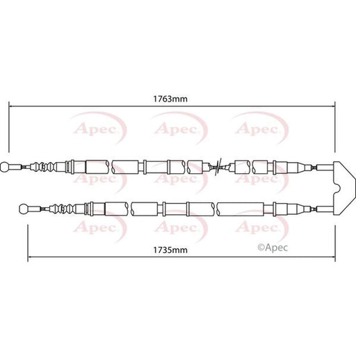 Apec Handbrake Cable Right Rear CAB1457