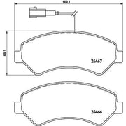 DON Front Brake Pad Set fits Citroën Relay III 2006-2023 2.0 2.2 3.0