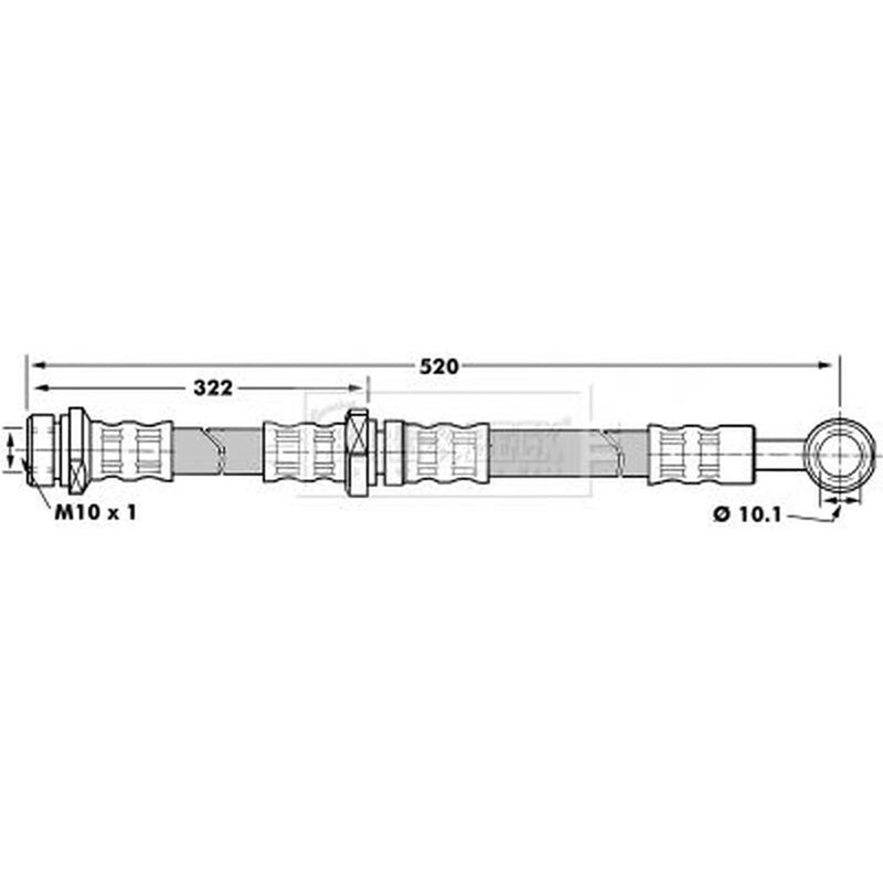 Borg & Beck Brake Hydraulic Hose Line Front Right BBH7196