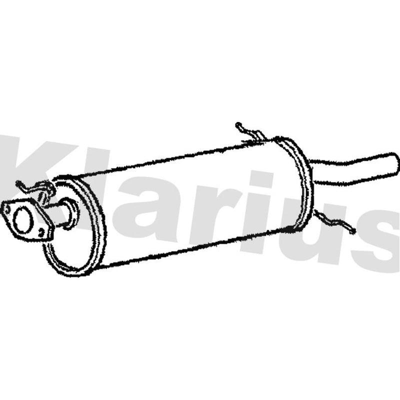 Klarius Box With Tail Pipe Rear fits Mazda 626 1997-2002 1.8 1.9 2.0