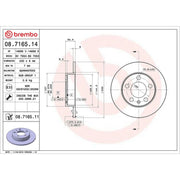 Brembo 2 x Solid Rear Brake Discs 08.7165.11-x2