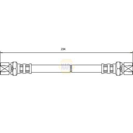 NAPA Brake Hydraulic Hose Line Rear fits Bedford Astra Van Estate 1984-1991