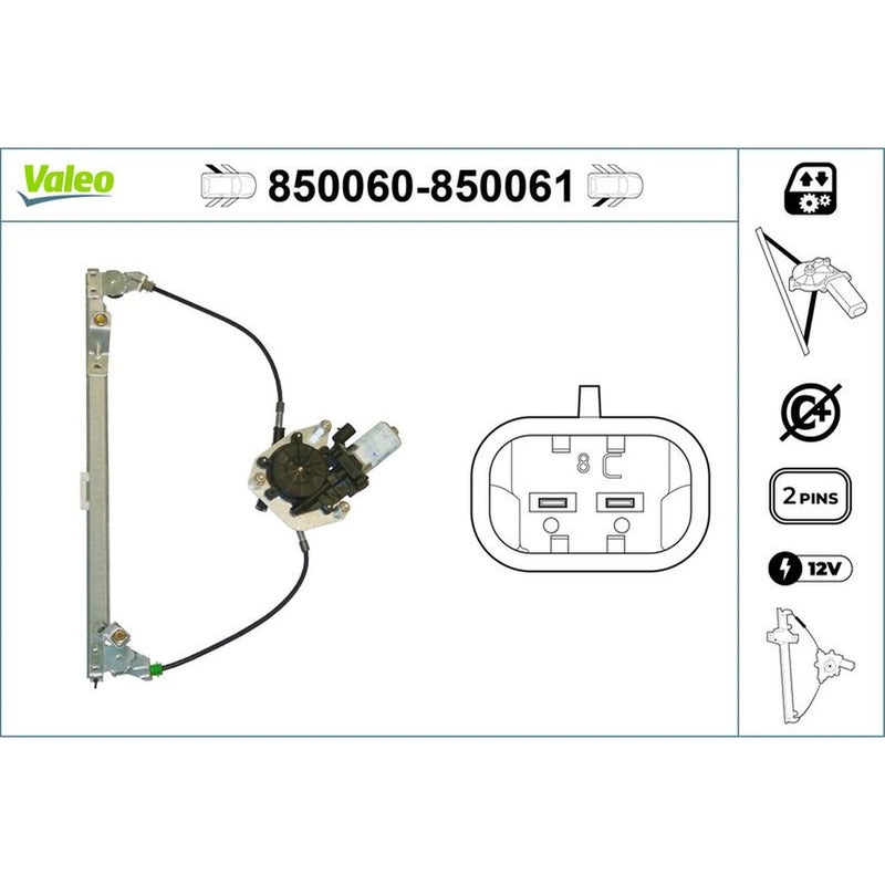 Valeo Electric Window Regulator Lifter Left Rear 850060
