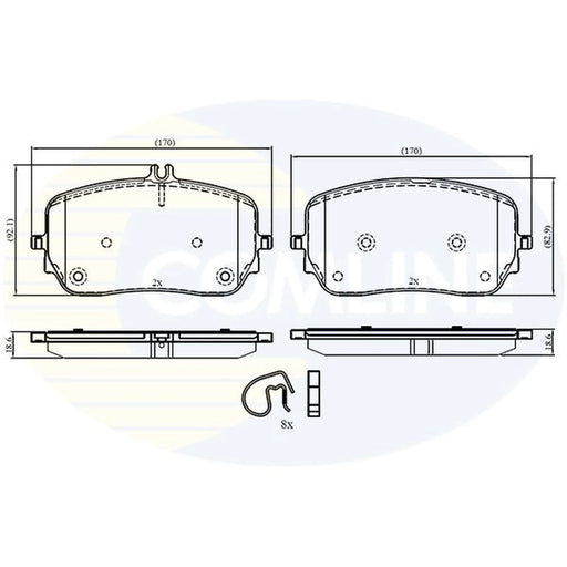 Comline 4 x Front Brake Pad Set fits Mercedes-Benz Gle 2018-2023