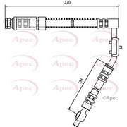 Apec Brake Hydraulic Hose Line Front Right fits MG Mgf 1995-2002 1.6 1.8