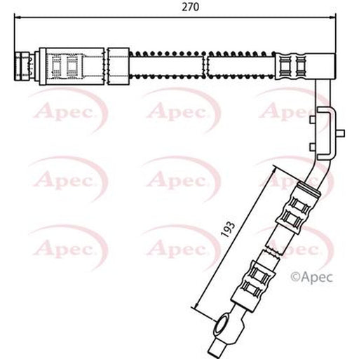 Apec Brake Hydraulic Hose Line Front Right fits MG Mgf 1995-2002 1.6 1.8