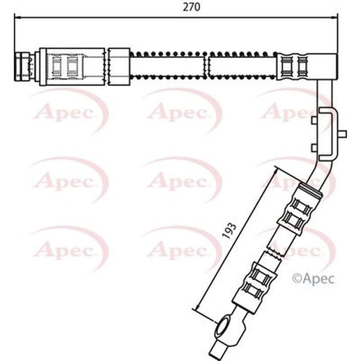 Apec Brake Hydraulic Hose Line Front Right HOS3265