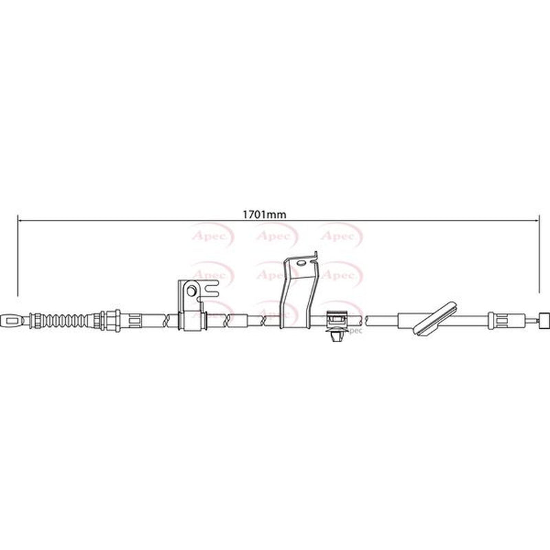 Apec Handbrake Cable Right Rear fits Honda Jazz II 2002-2008 1.2 1.3