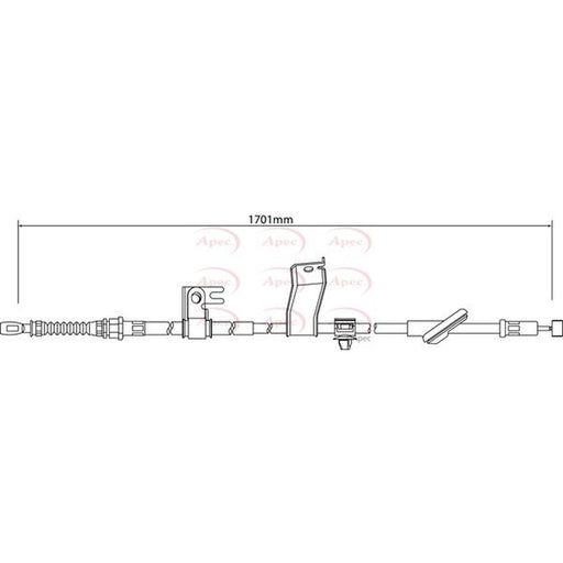 Apec Handbrake Cable Right Rear fits Honda Jazz II 2002-2008 1.2 1.3